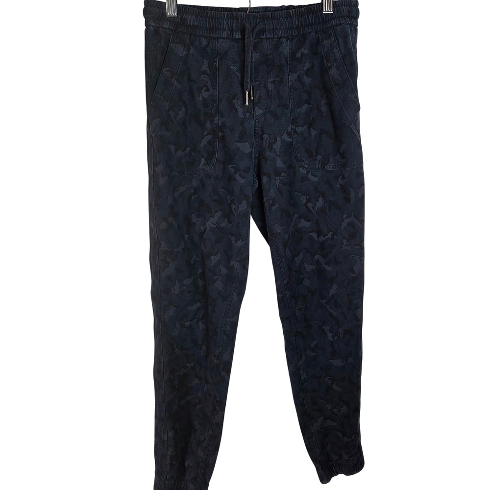 Athleta Camo Jogger Pants Womens Blue Gray Athleisure Drawstring